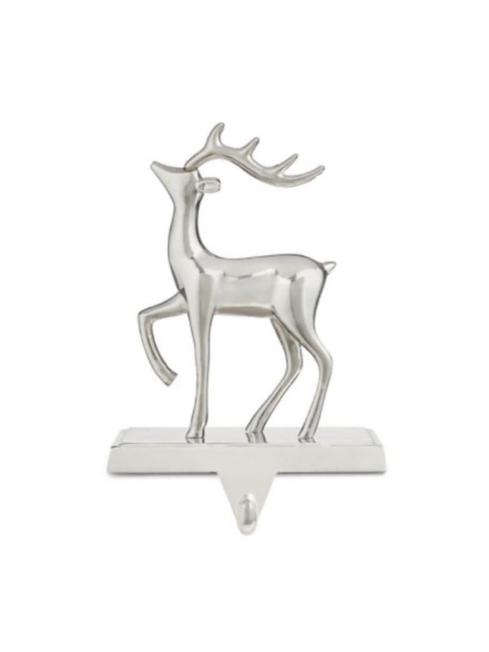 2 GlucksteinHome Metallic Deer Stocking Holder Figurines
